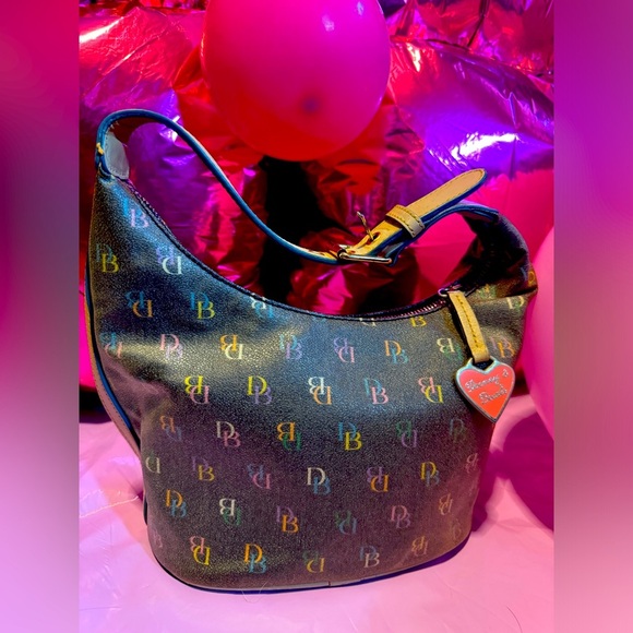 Dooney & Bourke Handbags - Dooney & Bourke Y2K vintage Monogram Small Hobo charcoal EUC callouts last 2 pic